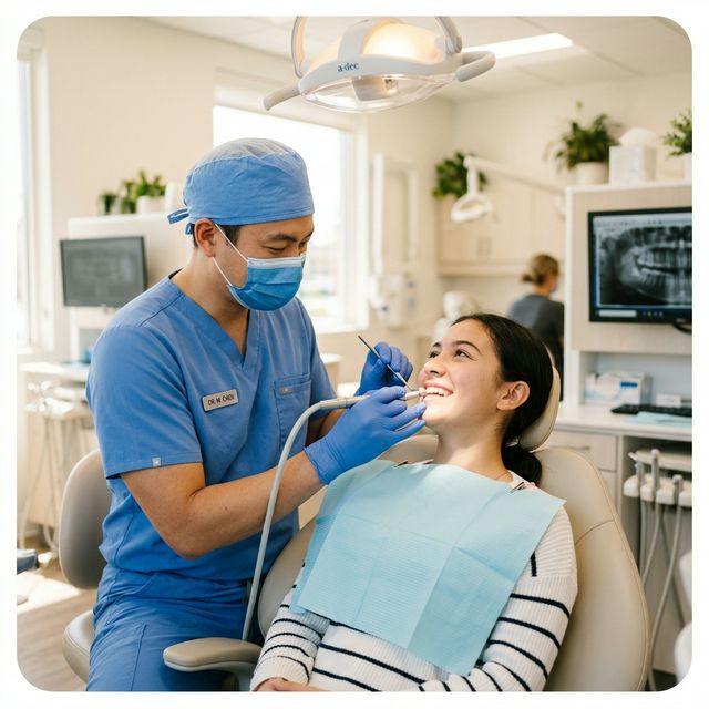 Patient with dentist